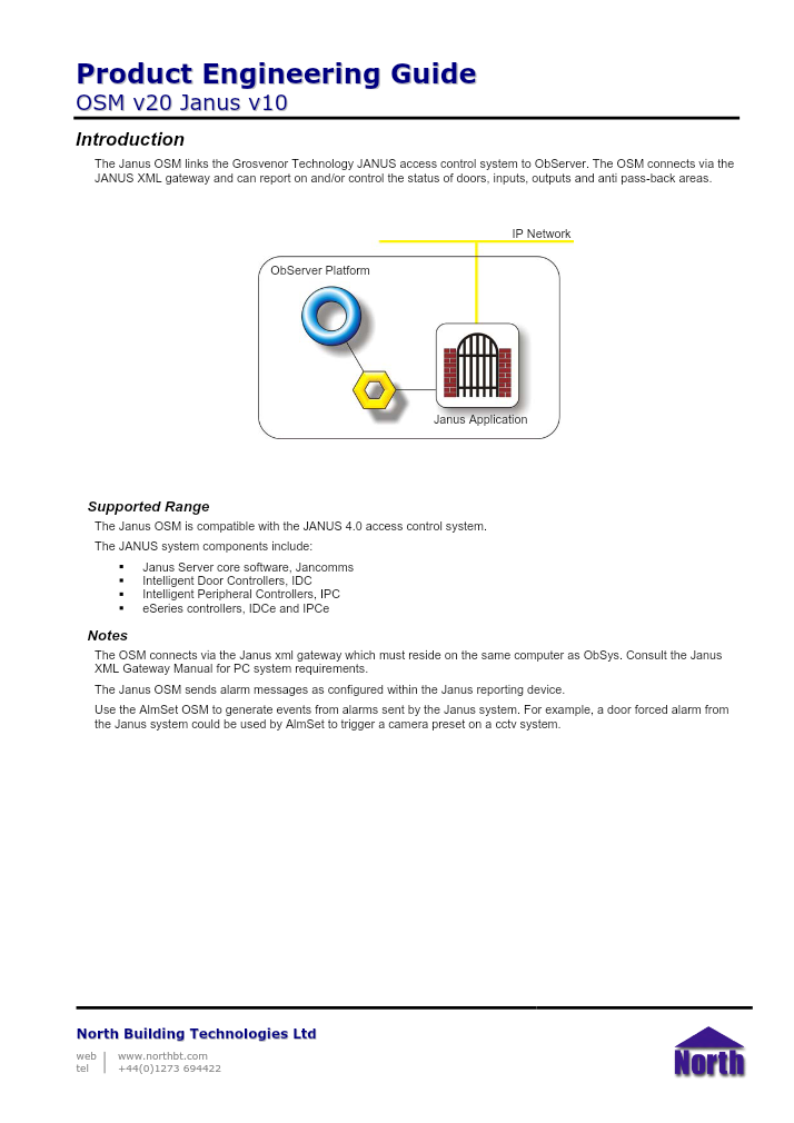 Preview thumbnail of page 1 of the Janus Engineering Guide PDF document.